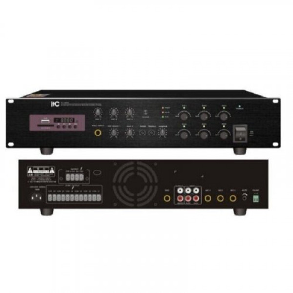 Мікшируючий підсилювач 240W 6 зон рег.кожн.зони з MP3/USB/SD/FM/BТ, 4 мікроф.вх., 1 ЕМС TI-240Z Мікшируючий підсилювач 240W 6 зон рег.кожн.зони з MP3/USB/SD/FM/BТ, 4 мікроф.вх., 1 ЕМС TI-240Z