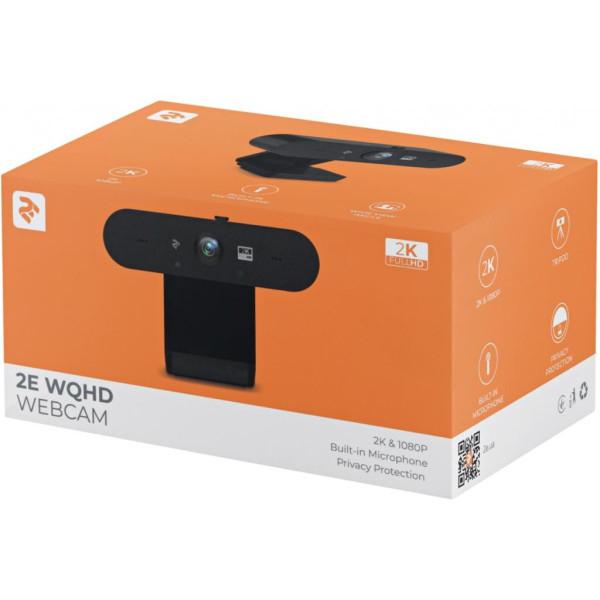 Веб-камера 2E WQHD 2К USB Black Веб-камера 2E WQHD 2К USB Black